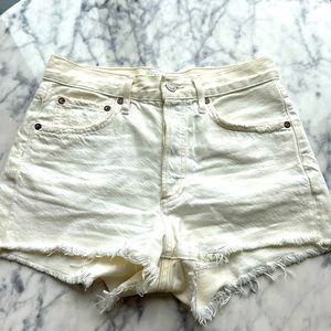 Agolde parker denim jean shorts size 24 in white
